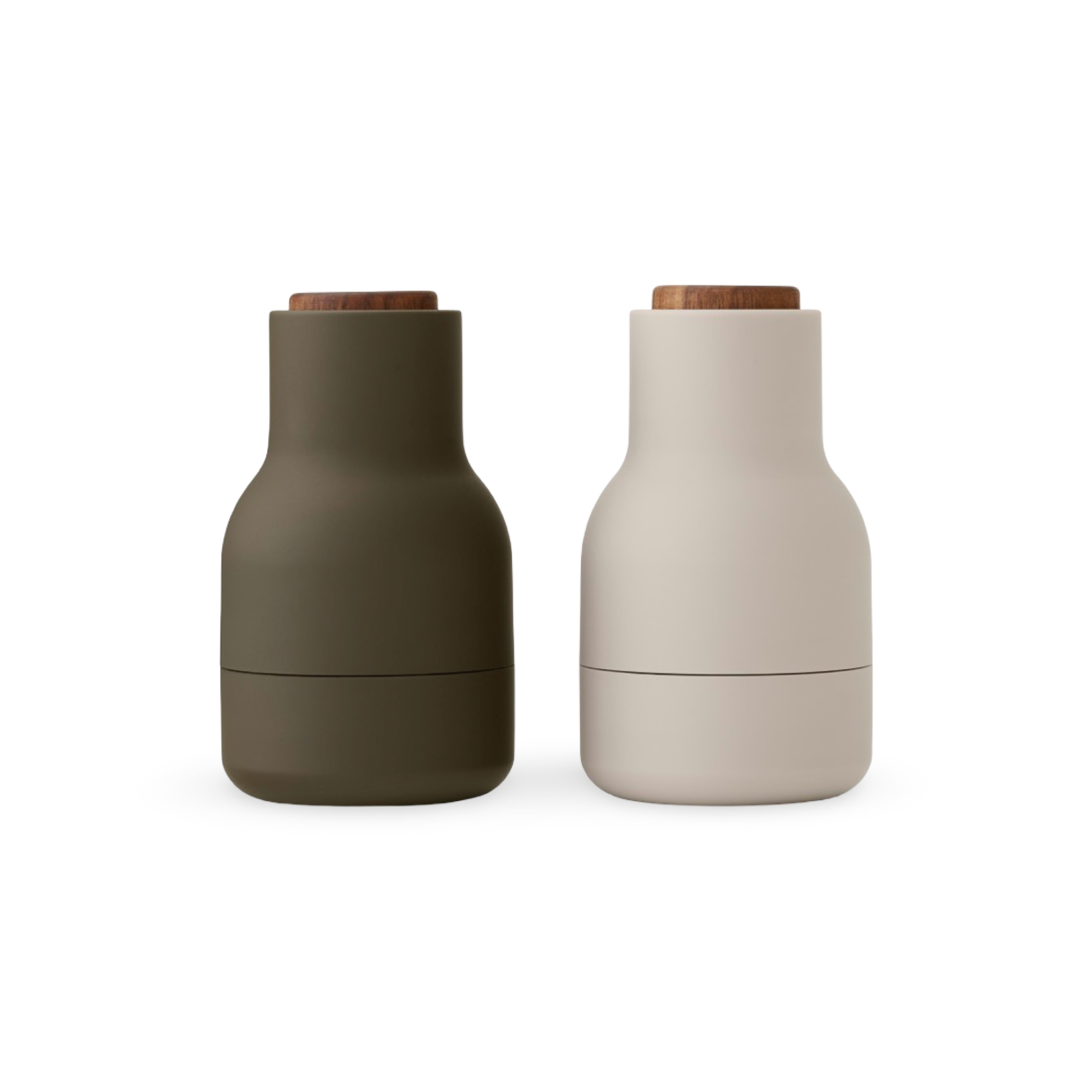 Audo Copenhagen Bottle Grinder Small - Hunting Green/Beige & Walnut