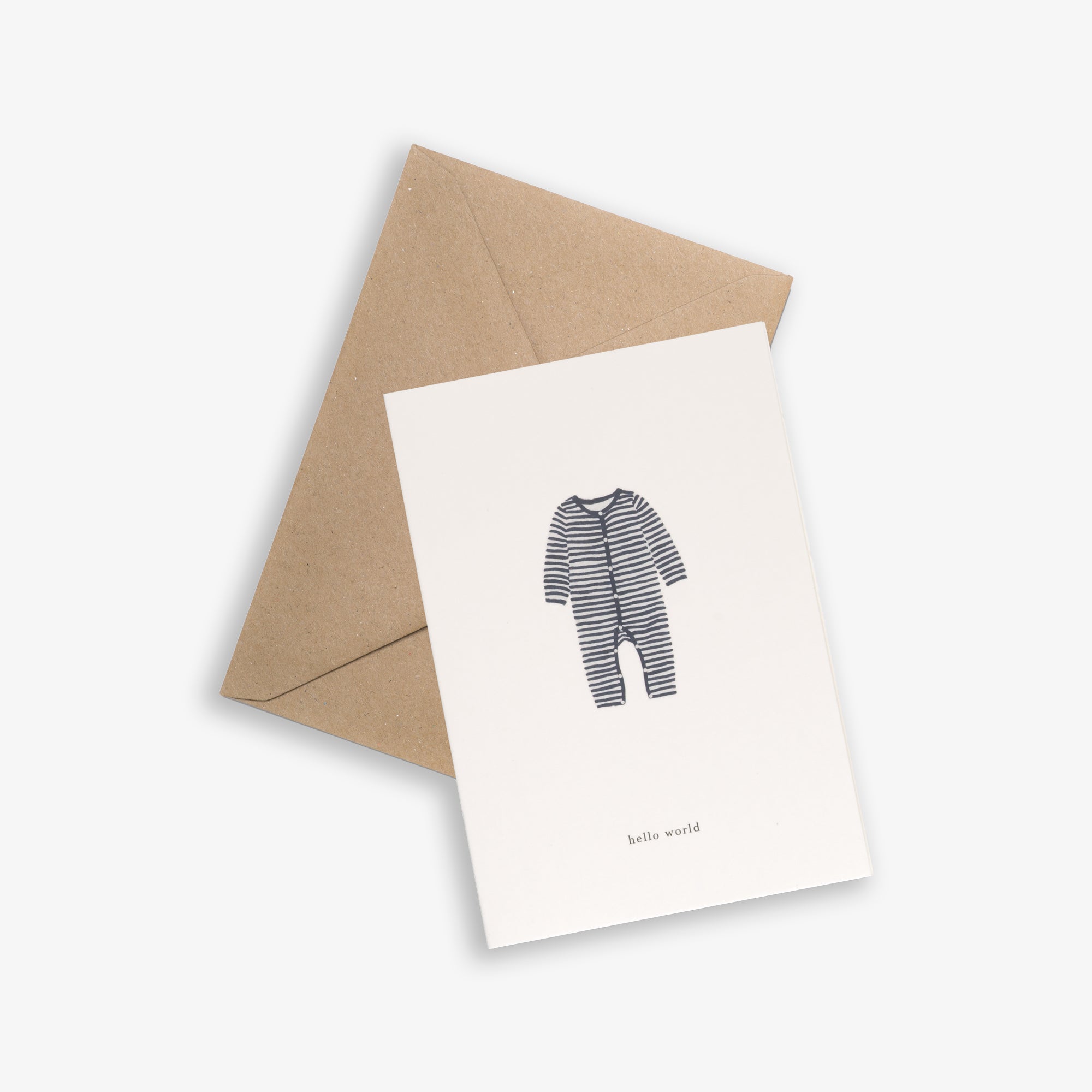 Kartotek Greeting Card - Baby Onesie Navy (Hello World)