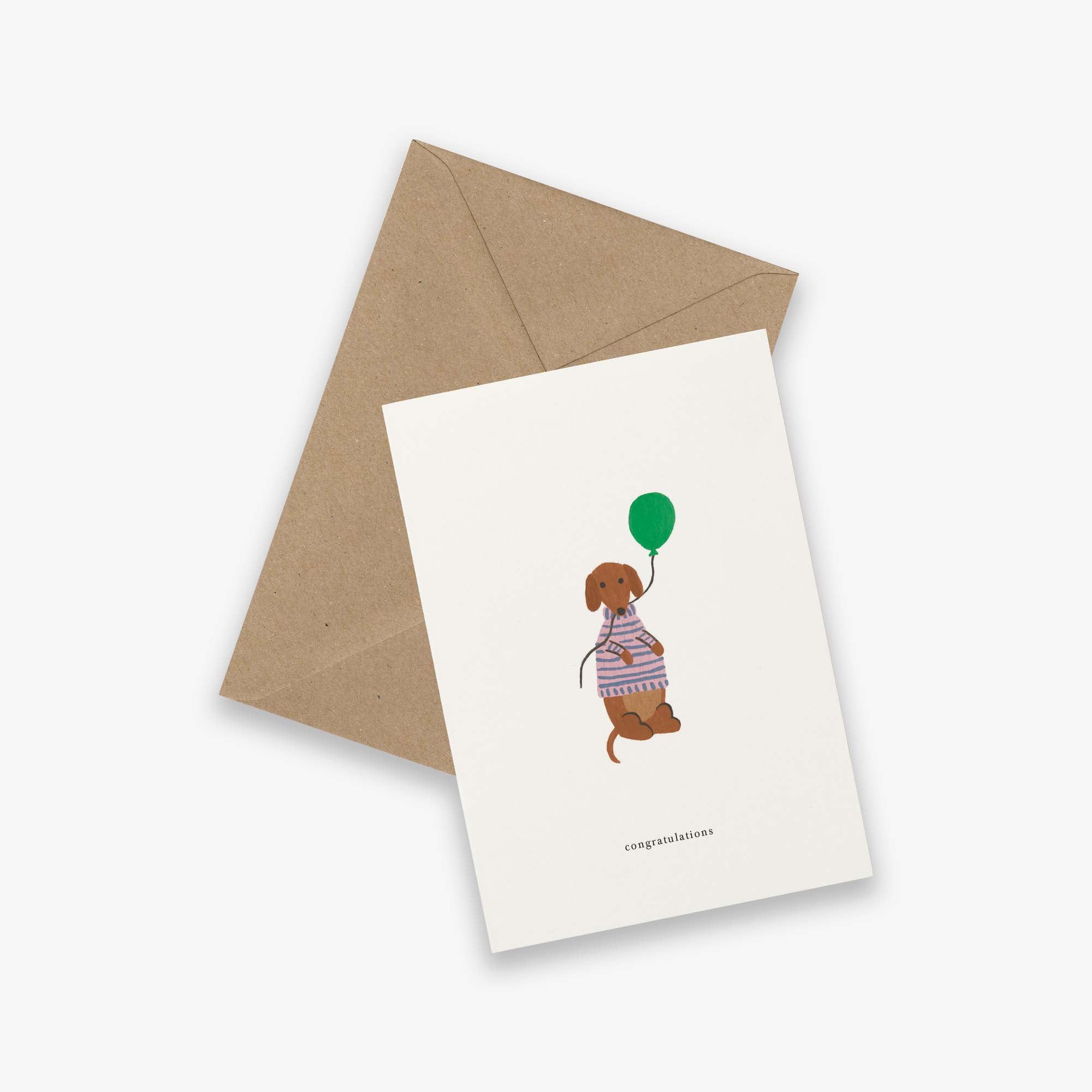 Kartotek Greeting Card - Celebration Dog (Congratulations)