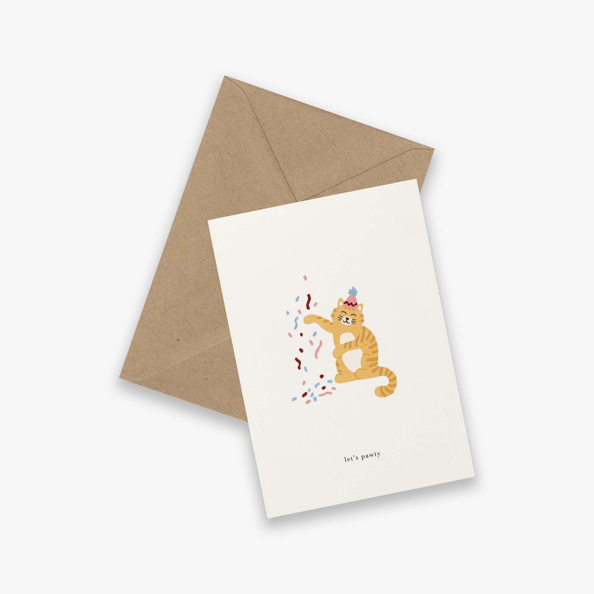 Kartotek Greeting Card - Celebration Cat (Let’s Pawty)