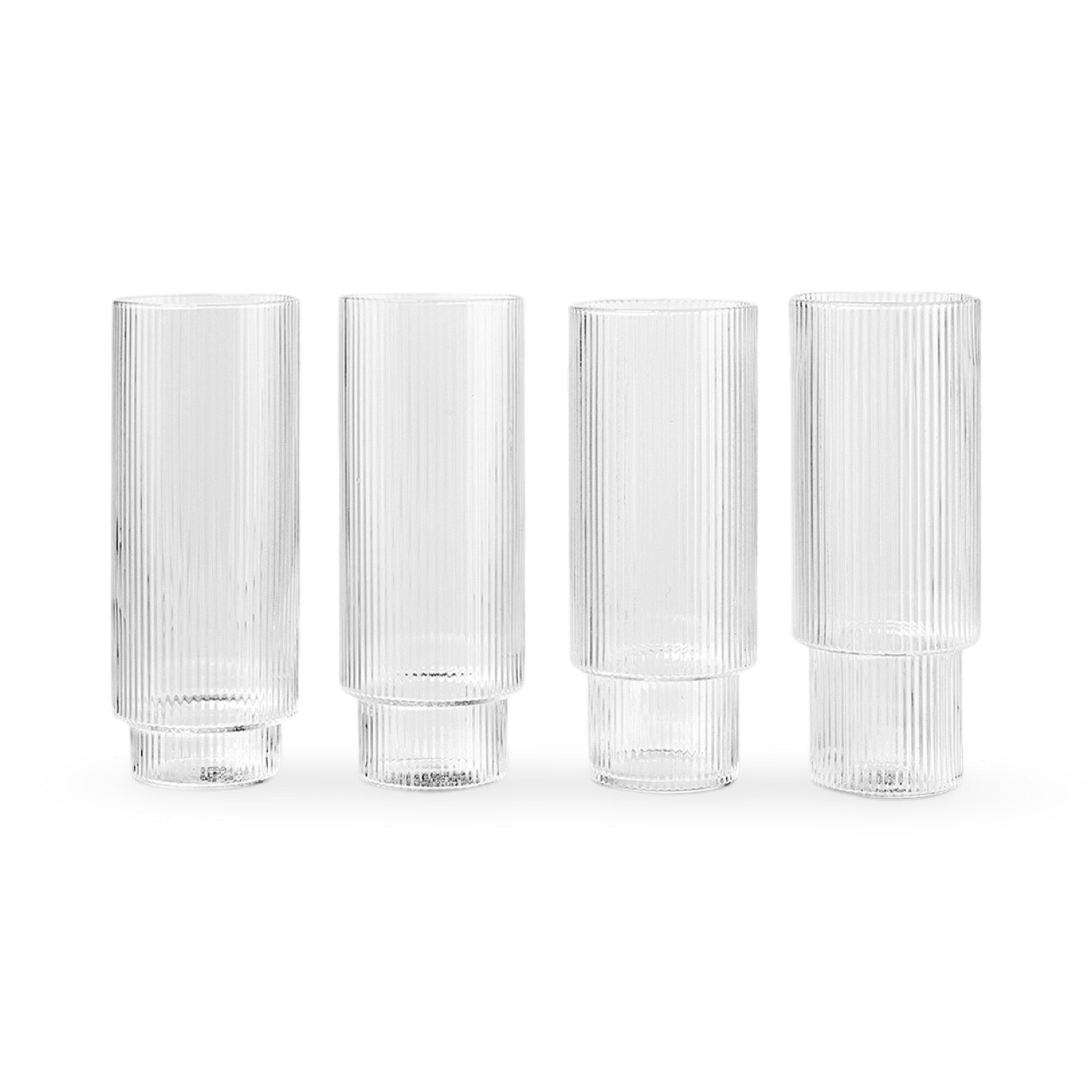 Ferm Living Ripple Glasses Long (set of 4) - Clear