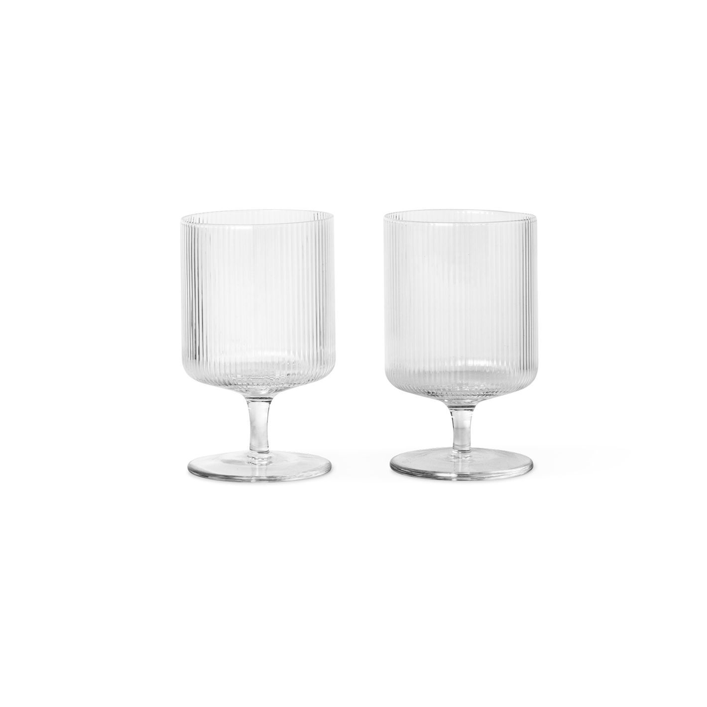 Ferm Living Ripple Wine Glasses (set of 2) - Clear