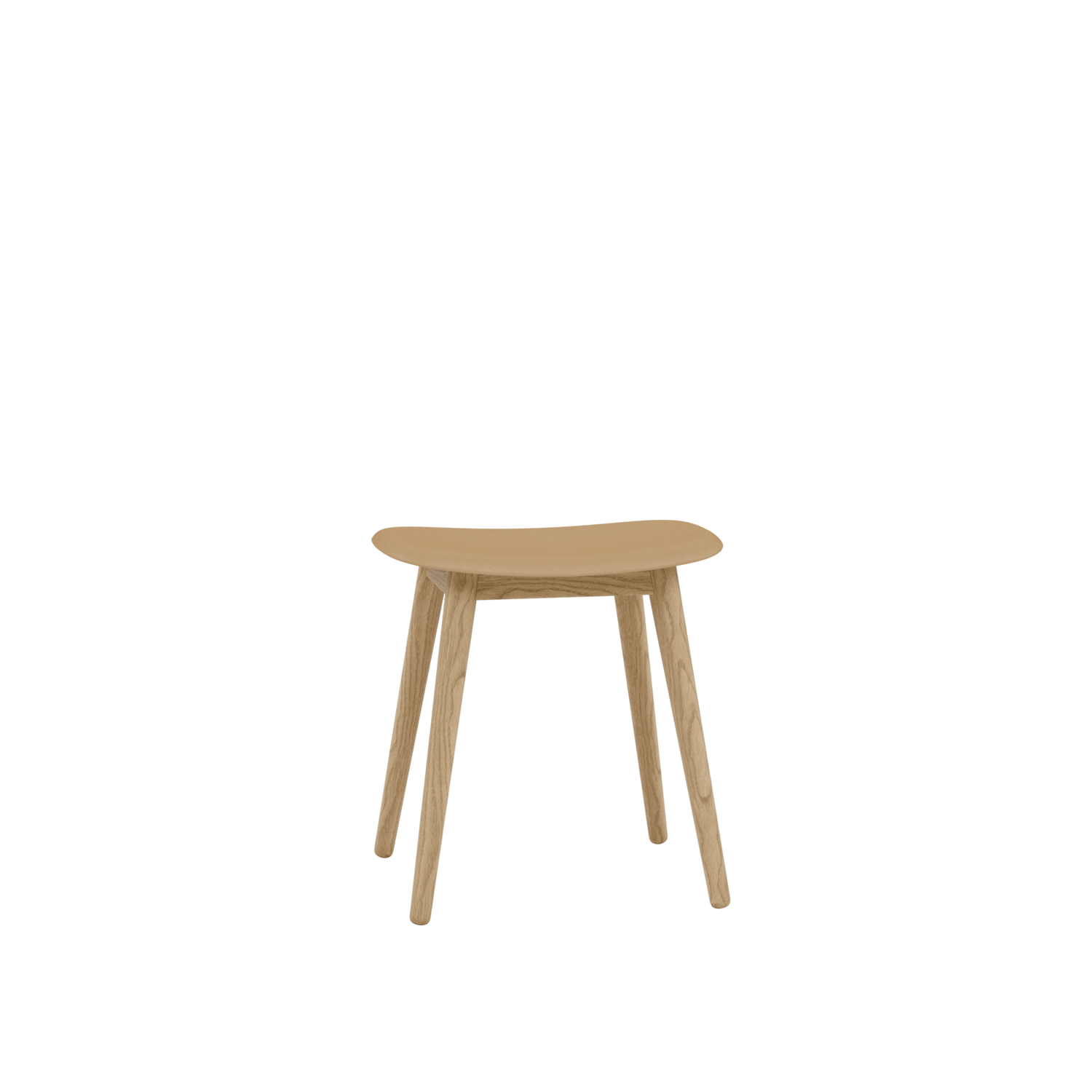 Muuto Fiber Low Stool - Wood Base - Recycled Plastic - Various Colours