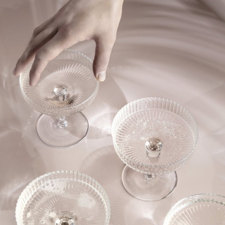 Ferm Living Ripple Champagne Saucers (set of 2) - Clear