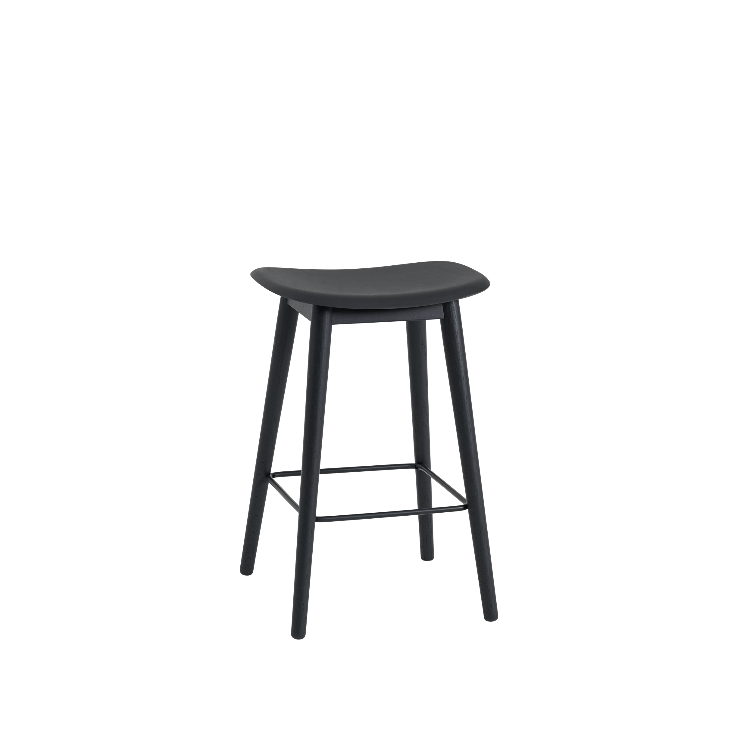 Muuto Fiber Counter & Bar Stool - Wood Base - Recycled Plastic