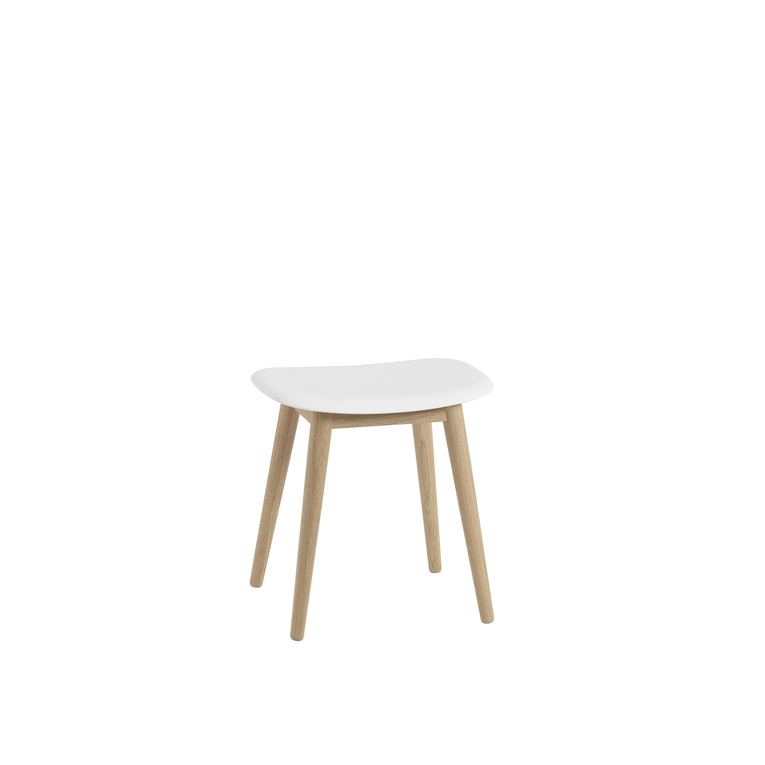 Muuto Fiber Low Stool - Wood Base - Recycled Plastic - Various Colours