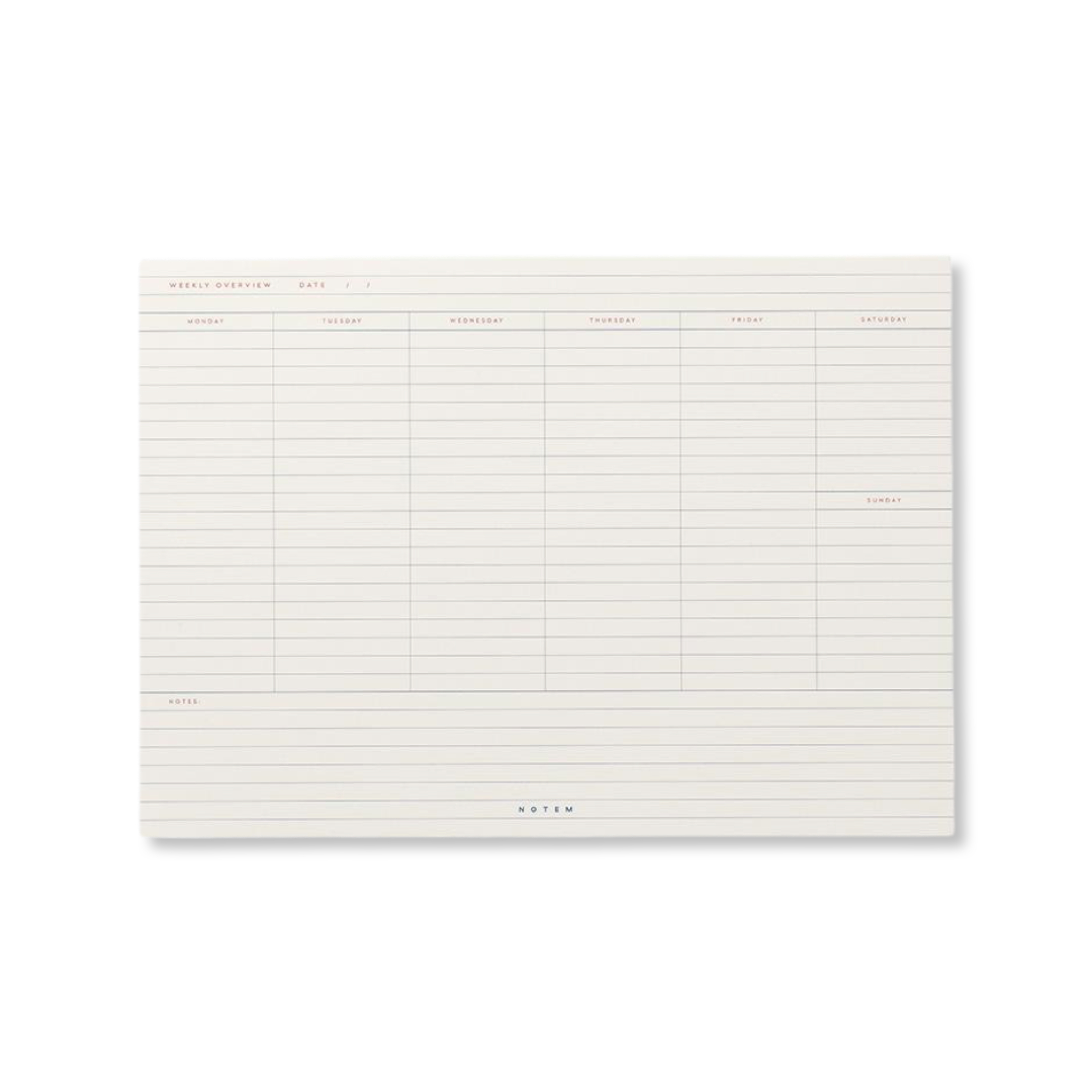Notem MILO Weekly Planner Notepad - White and Blue