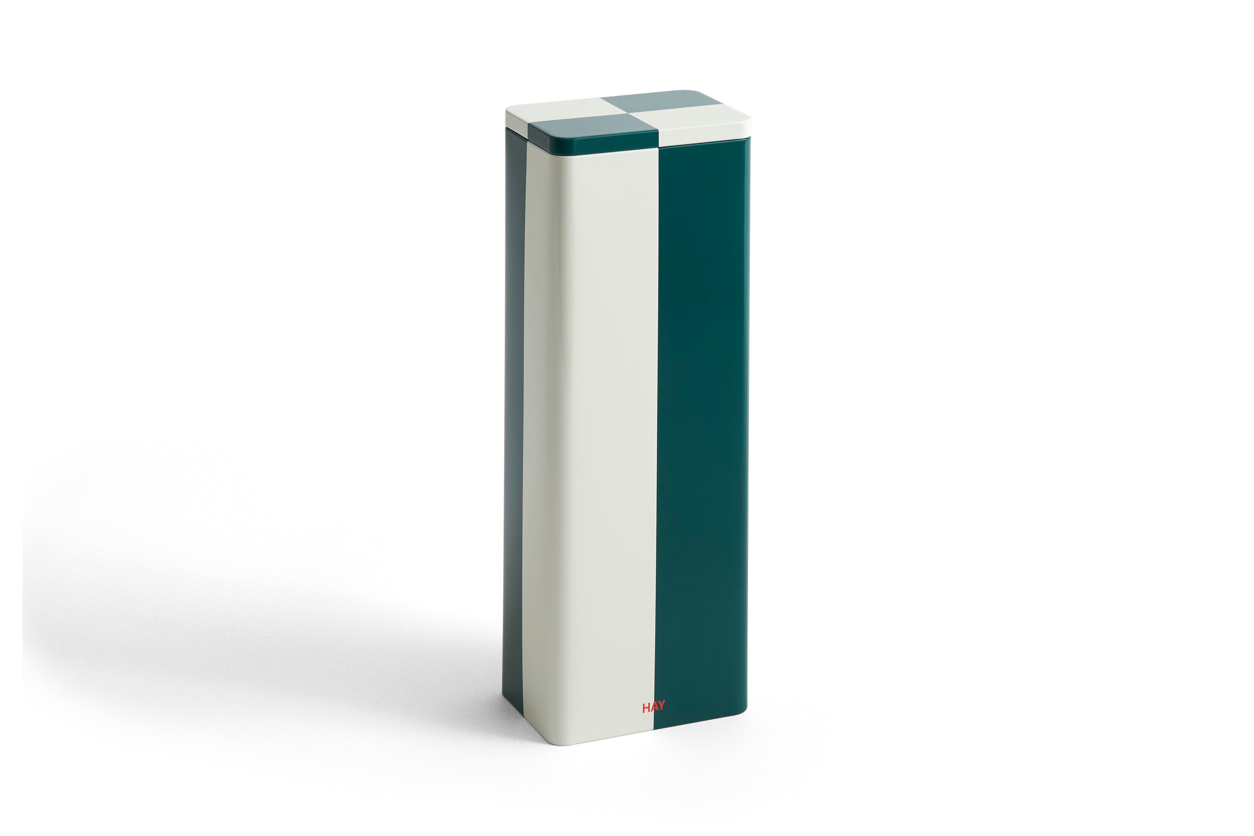 HAY Tin Container Slim - Green & Off White