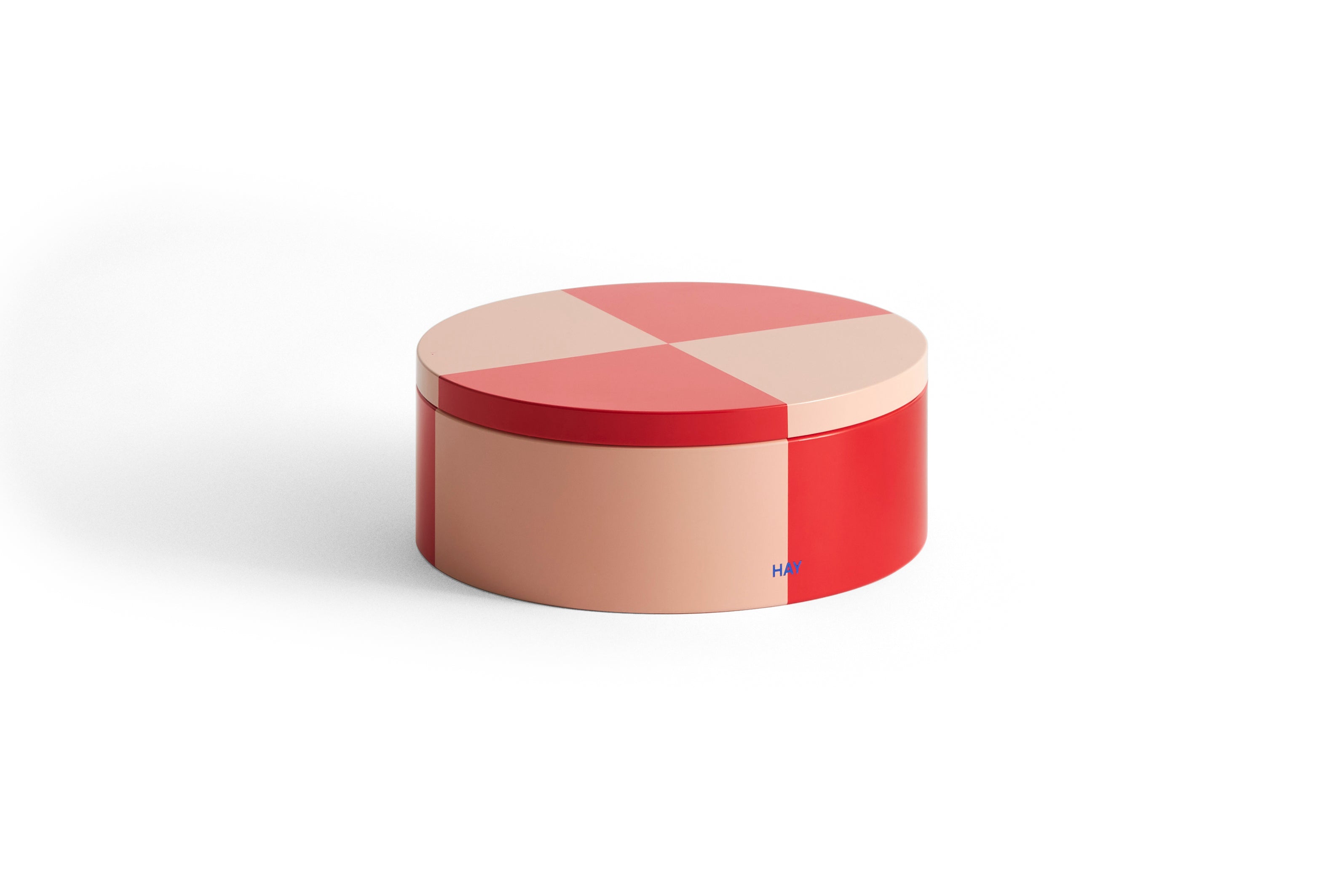 HAY Tin Container Round - Red & Soft Pink