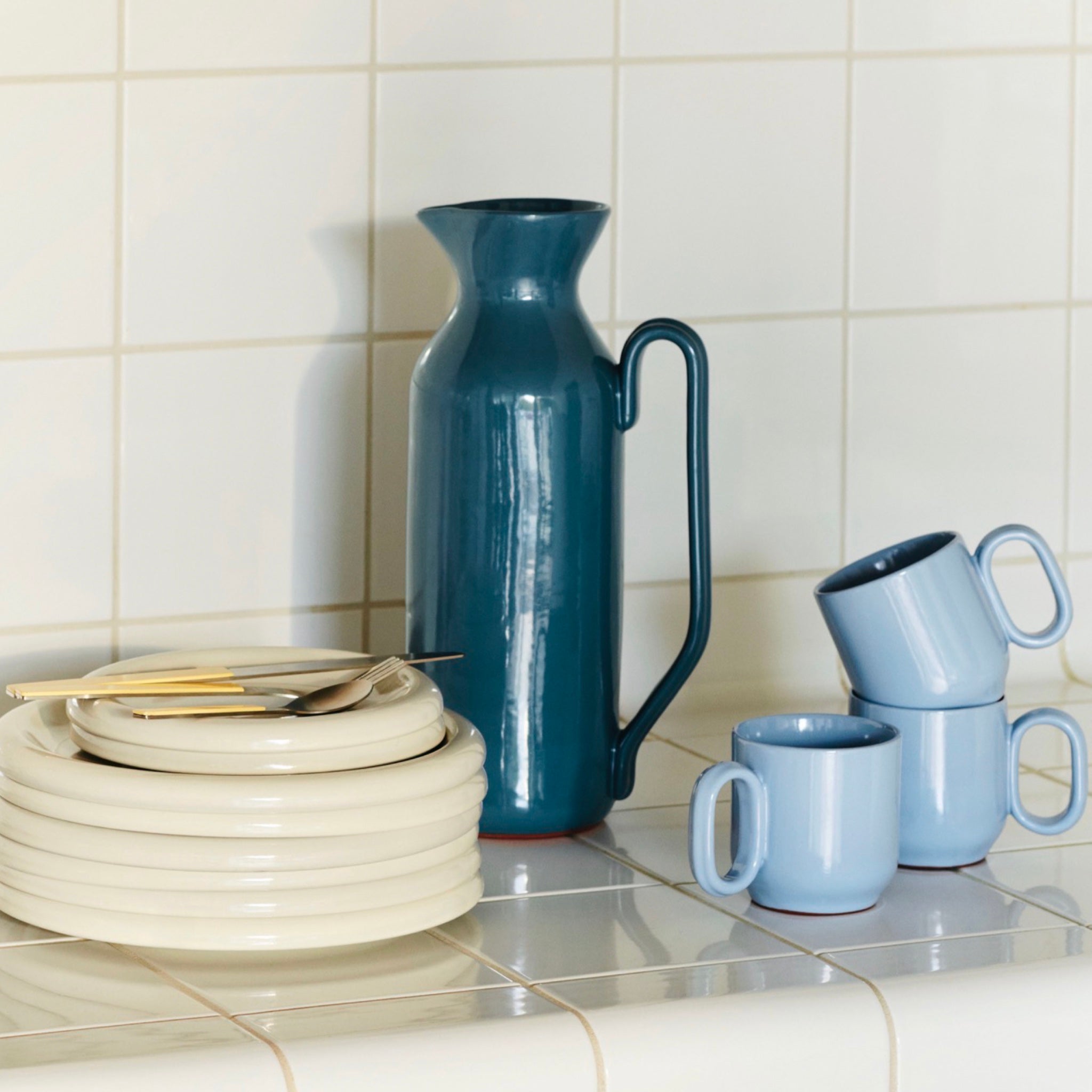 HAY Barro Jug Tall - Blue