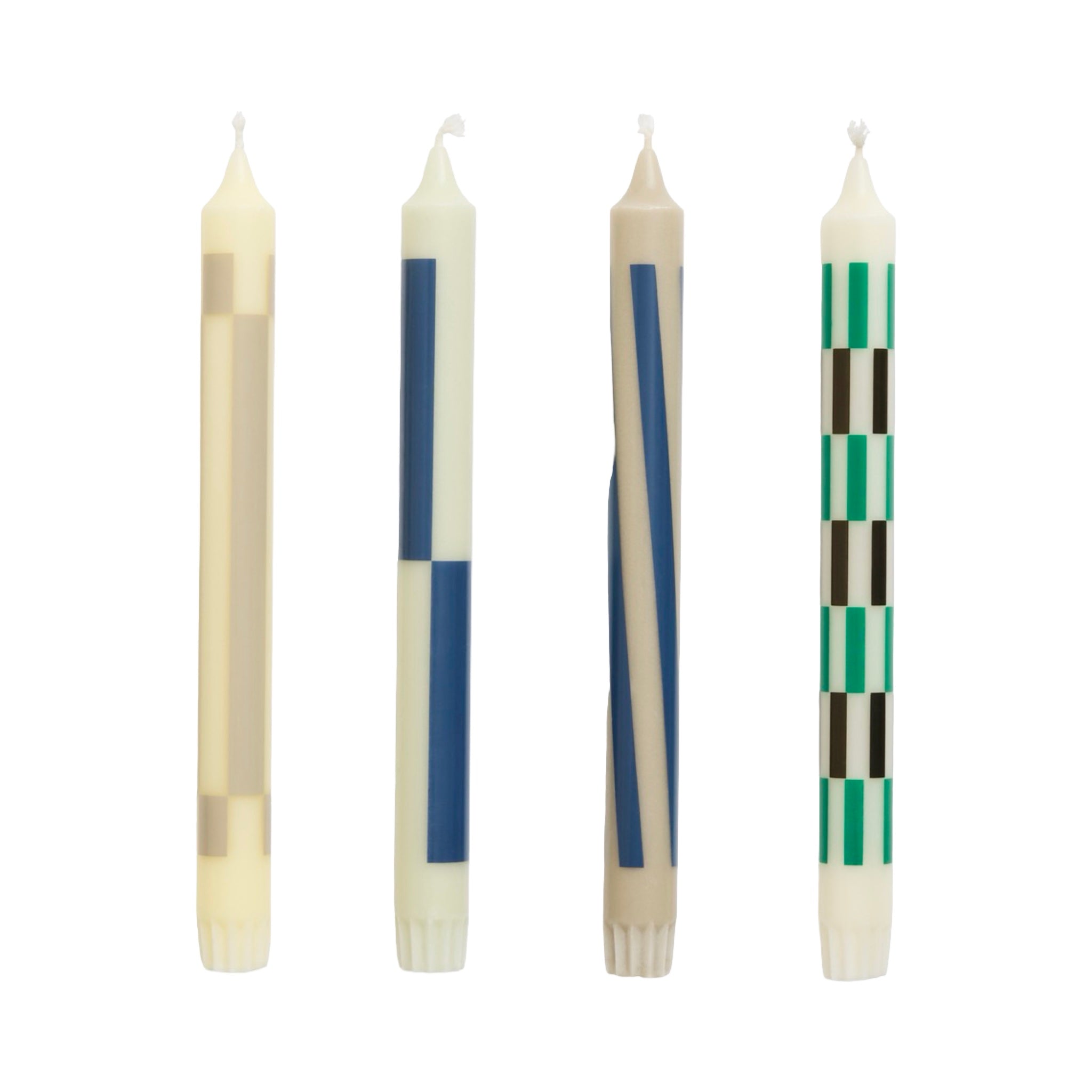 HAY Pattern Candles (Set of 4) - Cream & Dark