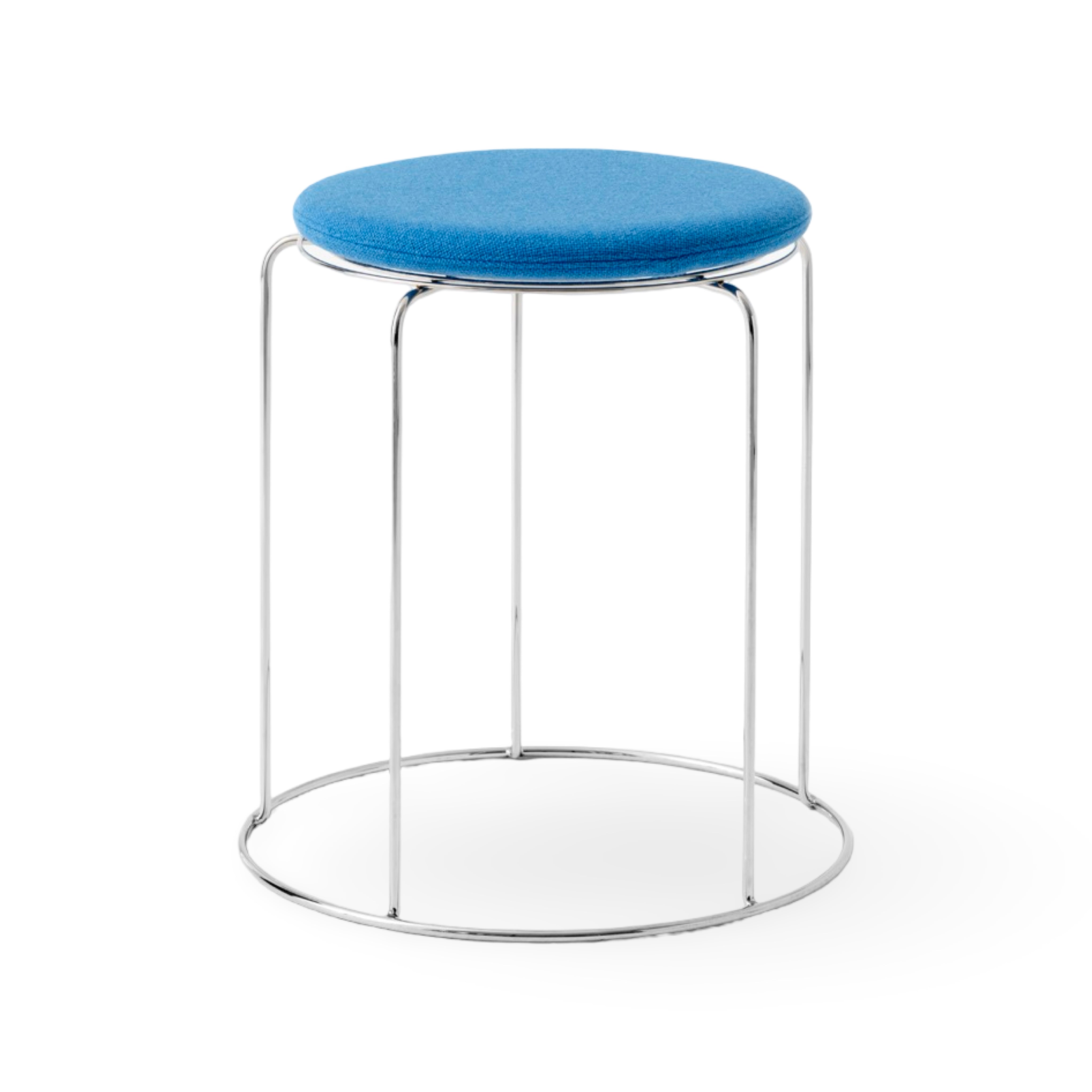 &Tradition Wire Stool with Blue Cushion (Ex-Display)