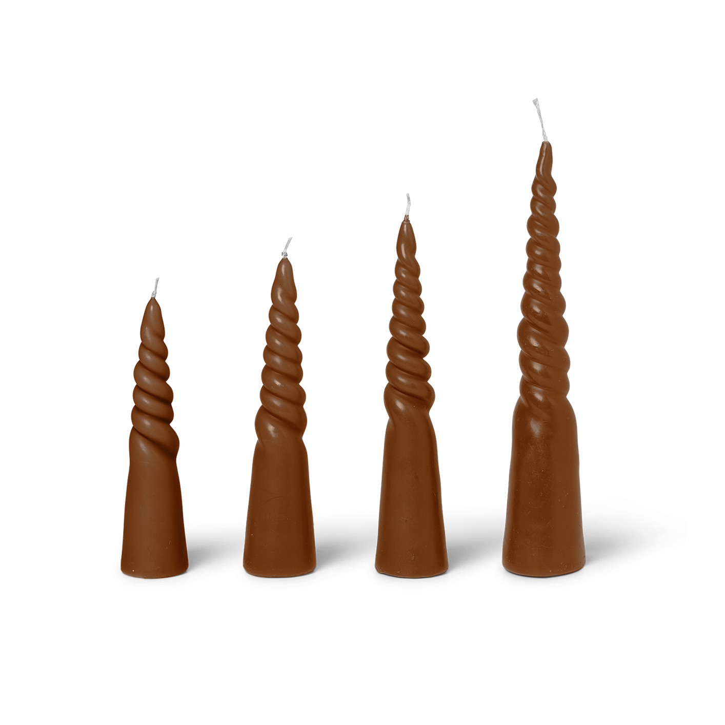 Ferm Living Twisted Candles - Amber (Set of 4)