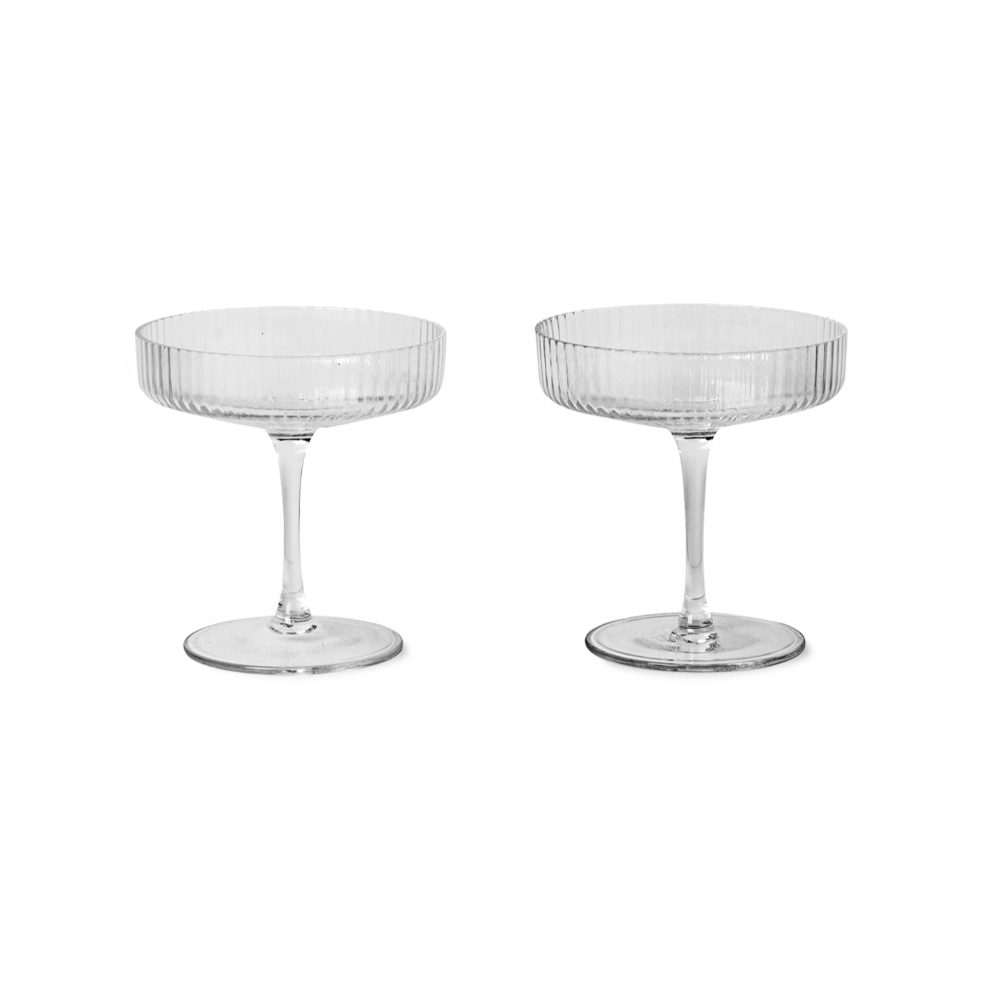 Ferm Living Ripple Champagne Saucers (set of 2) - Clear