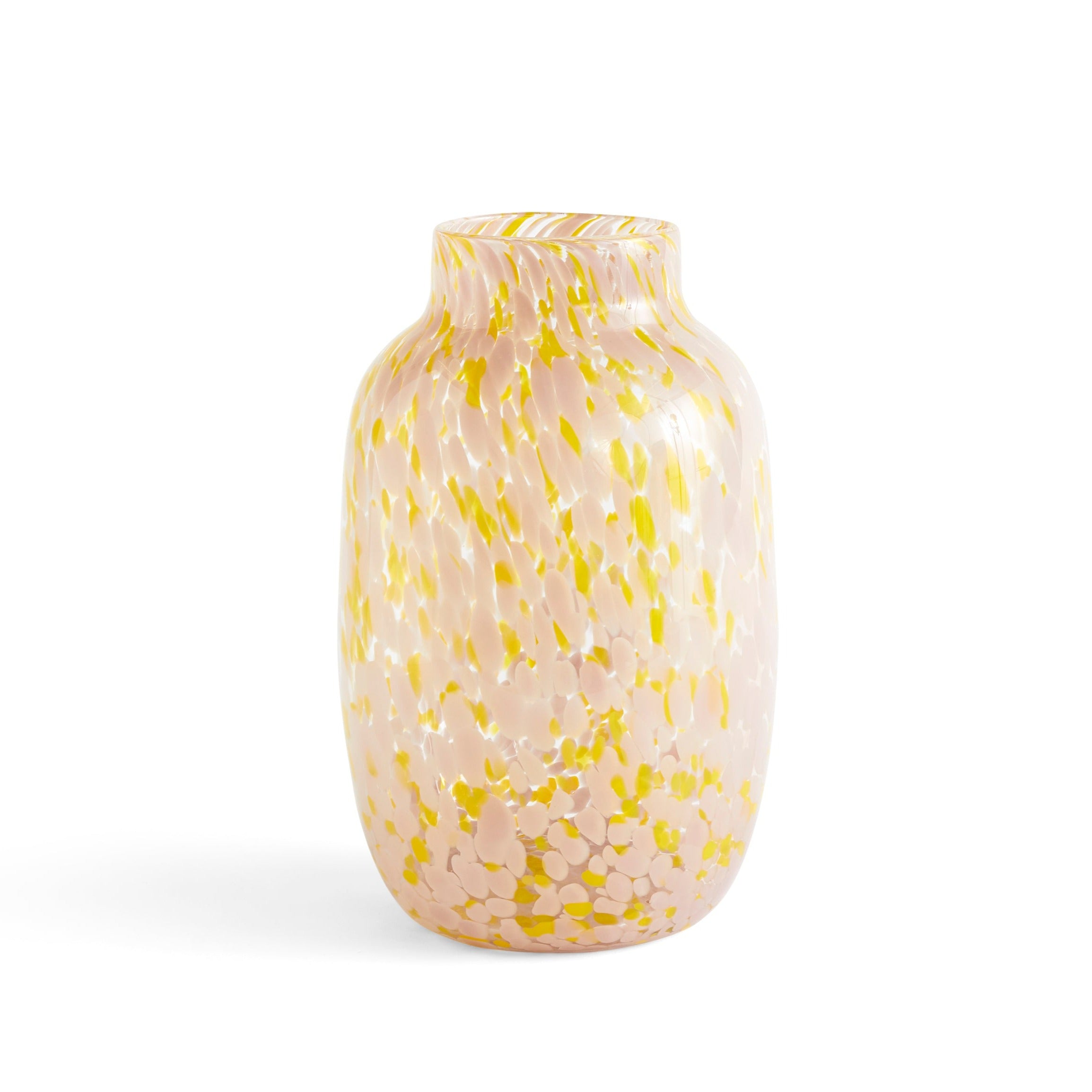 HAY Splash Vase - Round - Large / Yellow & Light Pink