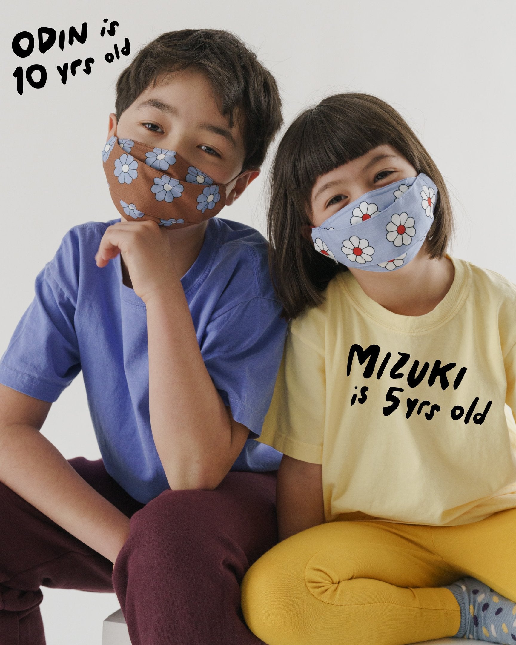 BAGGU Reusable Fabric Kids Face Mask - Daisy (Set of 3 - Loop)