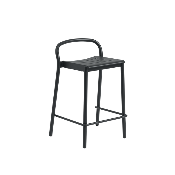 Black steel store bar stool