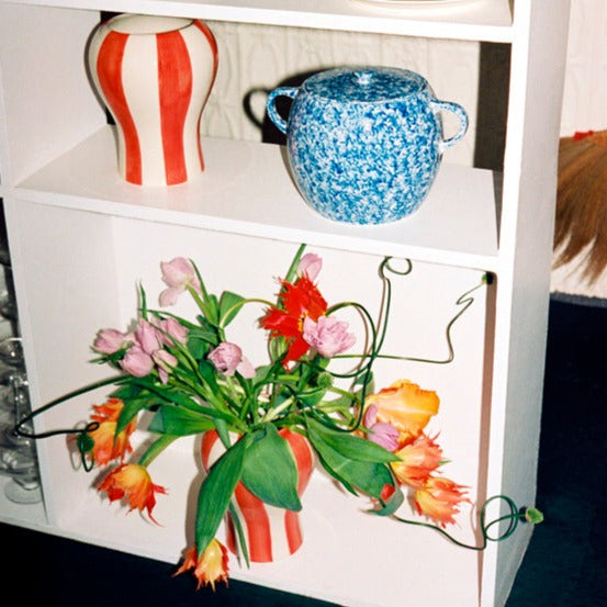 HAY Sobremesa Stripe Vase - Small / Red