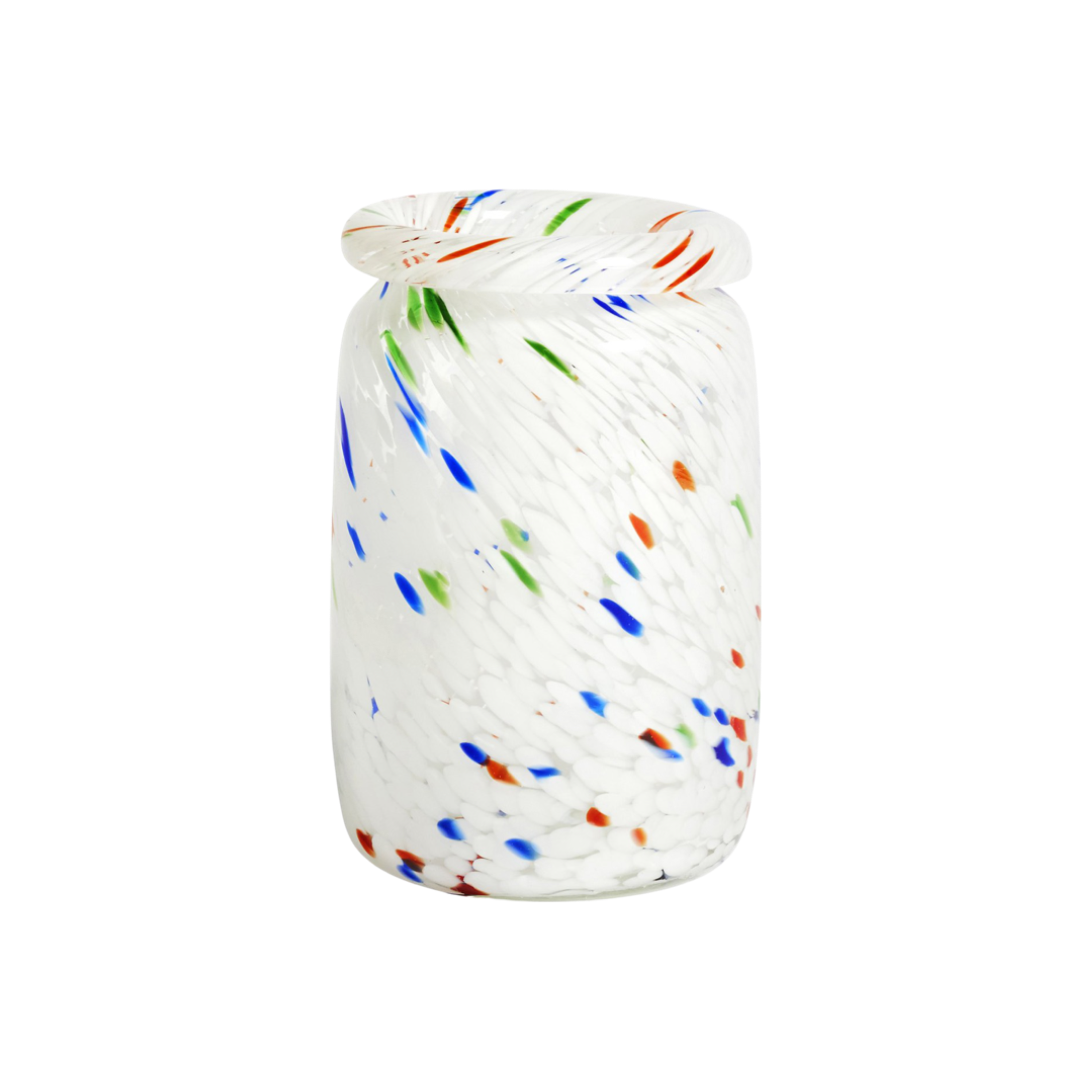 HAY Splash Vase - Roll Neck - White Dot